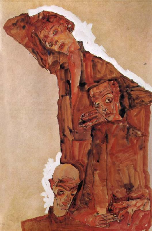Egon Schiele Composition with Three Male Figures Spain oil painting art